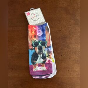 ☀️3/$10 ladeda dog beagle music headphones no show socks ( see description)